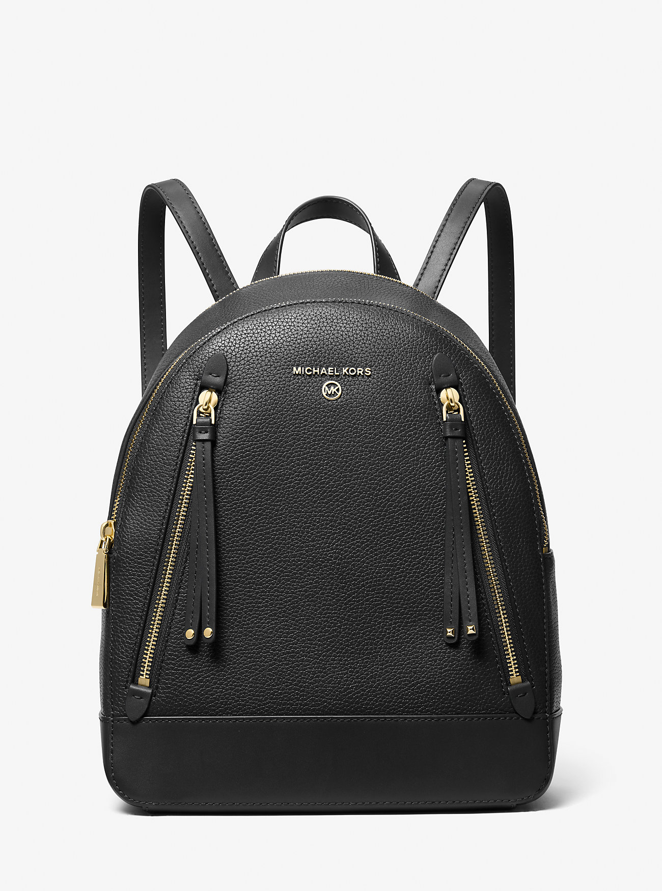 Brooklyn Medium Pebbled Leather Backpack - BLACK