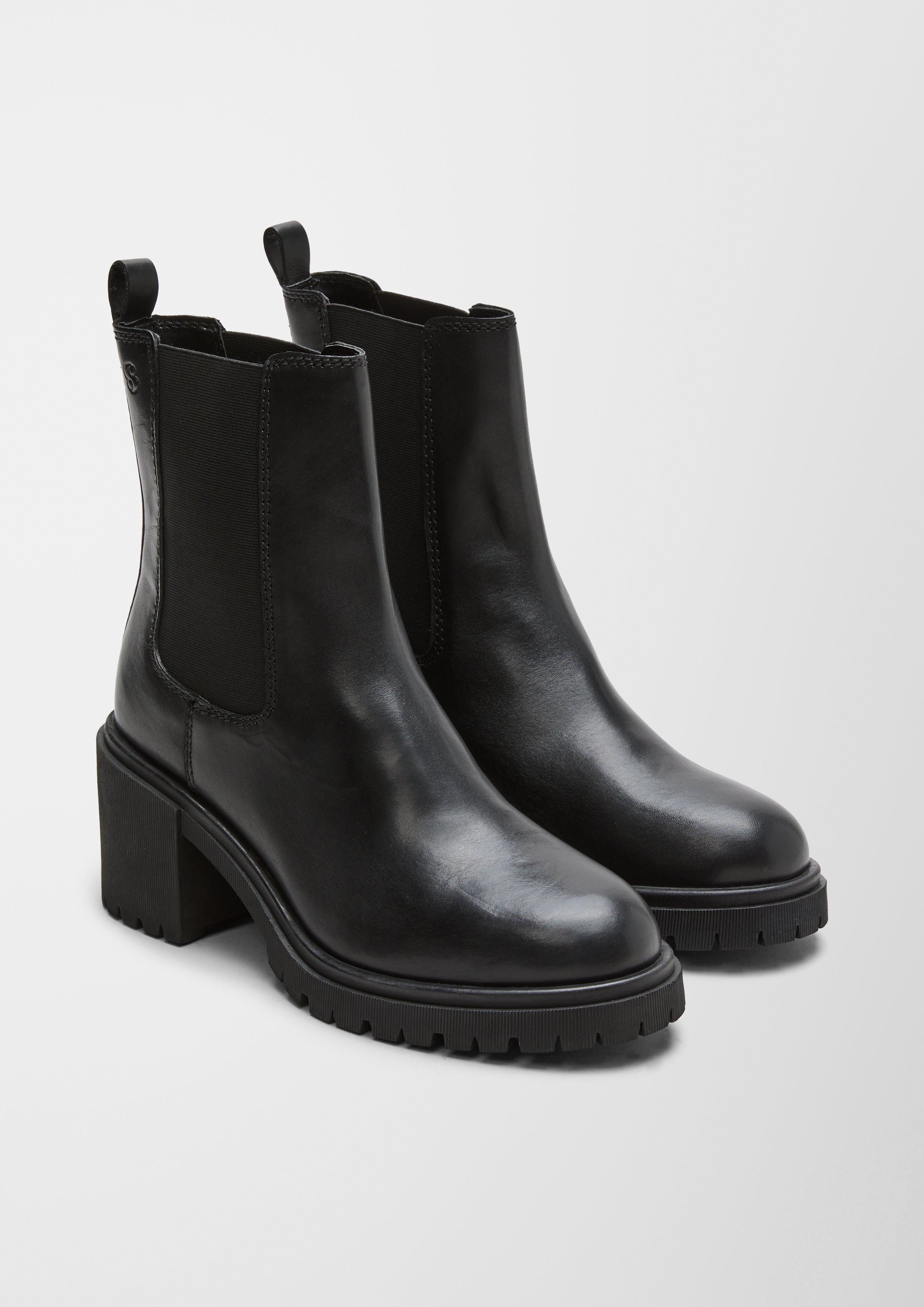 Lederstiefel mit Blockabsatz  6006626-001