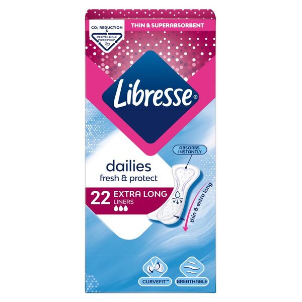 Libresse Dailies Fresh & Protect Extra Long -pikkuhousunsuojat 22 kpl