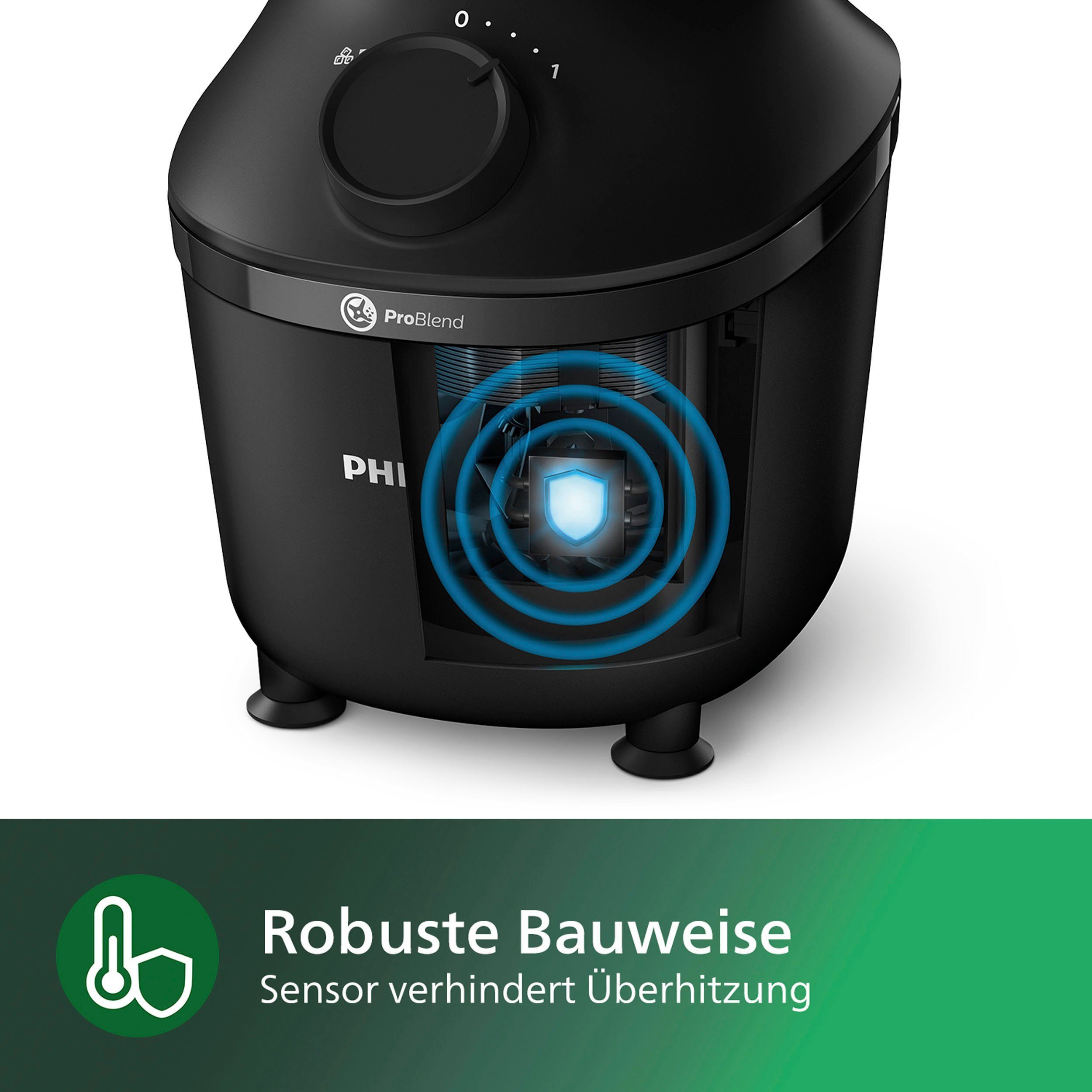 Philips Standmixer Philips Series 3000 HR2041/41, 1.9 Liter, 450 W, mit mobiler Trinkflasche