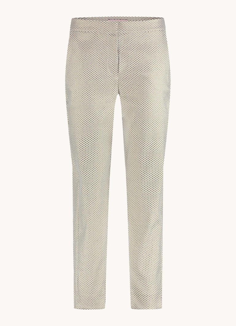 Pantaloni cropped a vita media affusolati Mira di Studio Anneloes, decorati con un motivo jacquard.
