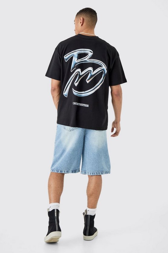 Oversize T-Shirt mit Bm-Print
