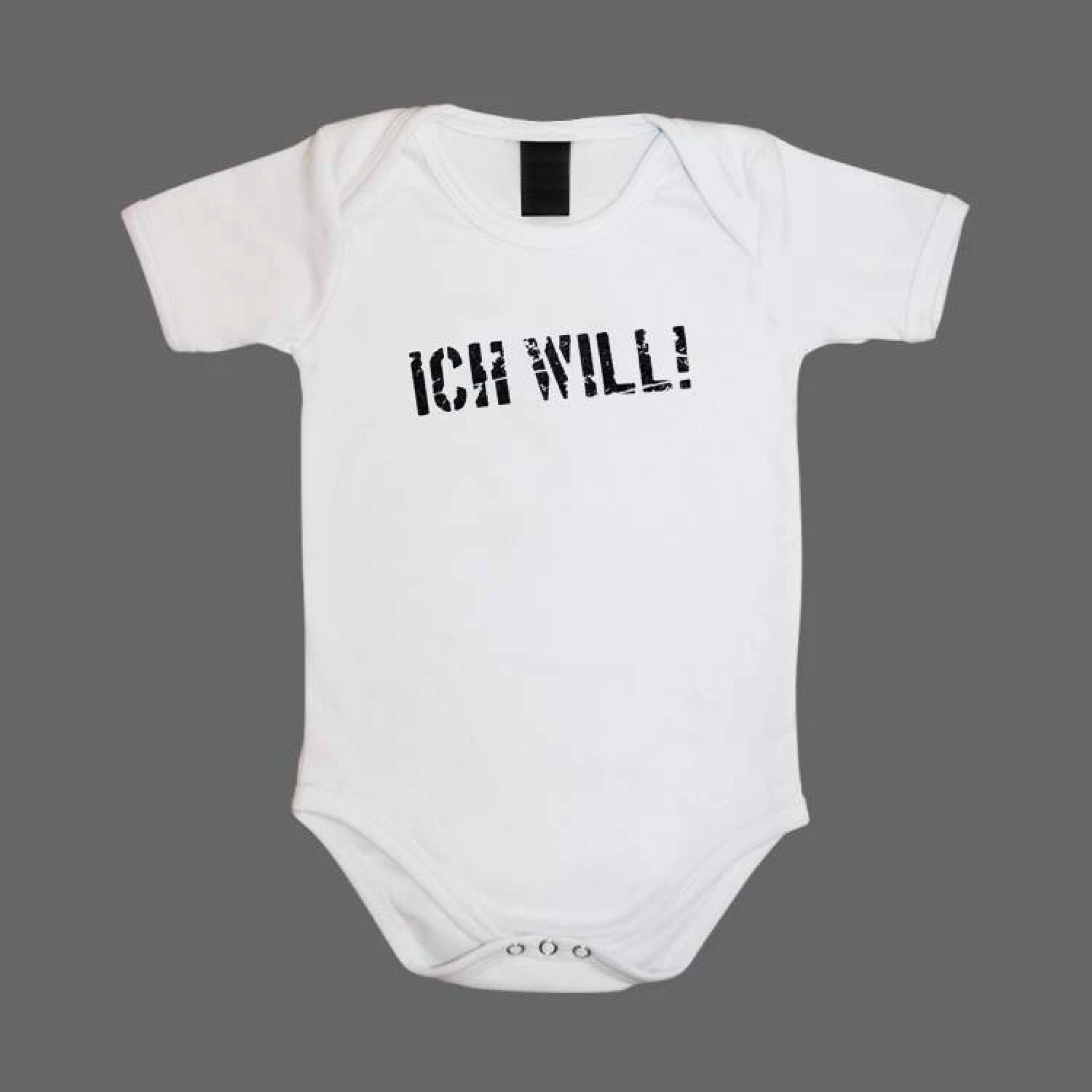 Baby Kurzarm Body ”Ich will”