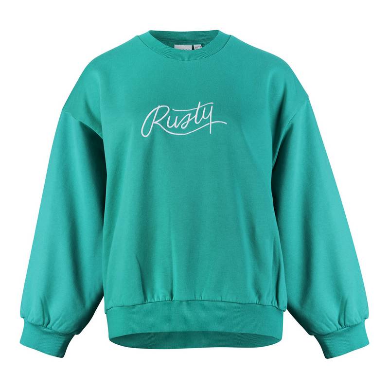 RUSTY RUSTY SCRIPT OVERSIZE CREW NECK FLEECE Rundhalspullover Damen