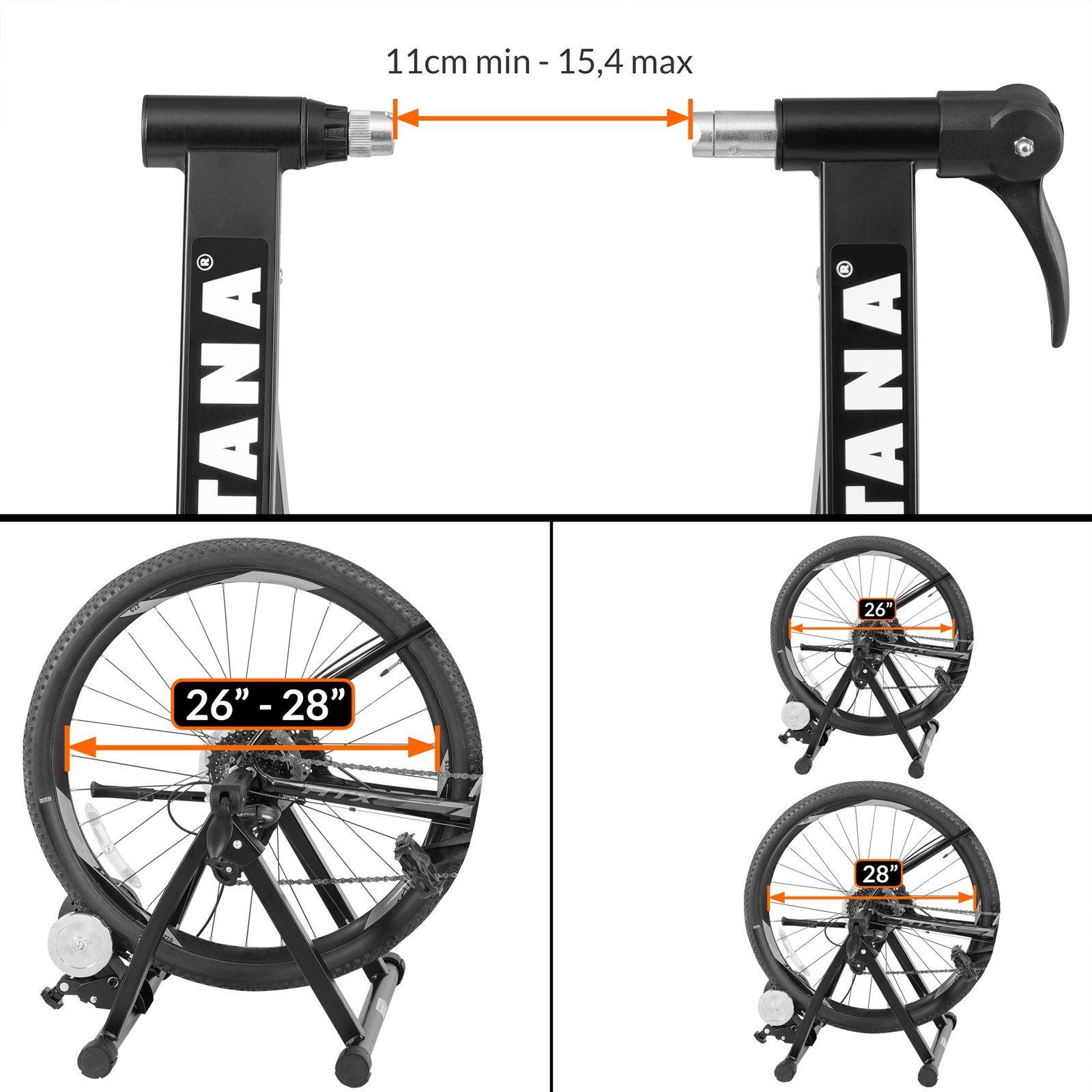 Sportana Heimtrainer, Rollentrainer 6 Gänge Schaltung Magnet Fahrradtrainer Heimtrainer bis