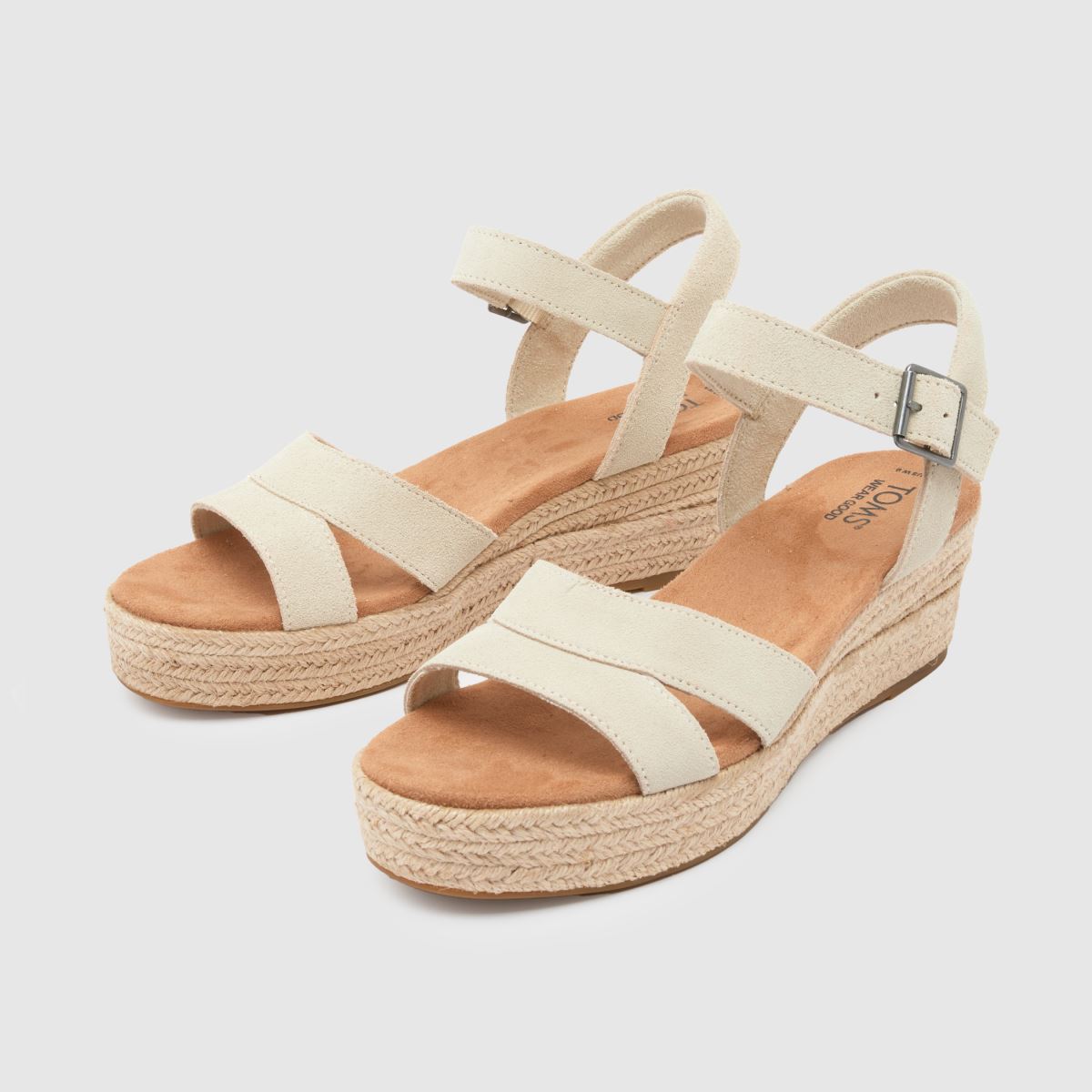 Sandály na klínku TOMS Audrey v krémově bílé multi