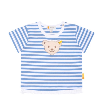 T-Shirt kurzarm, mittelblau für Mädchen