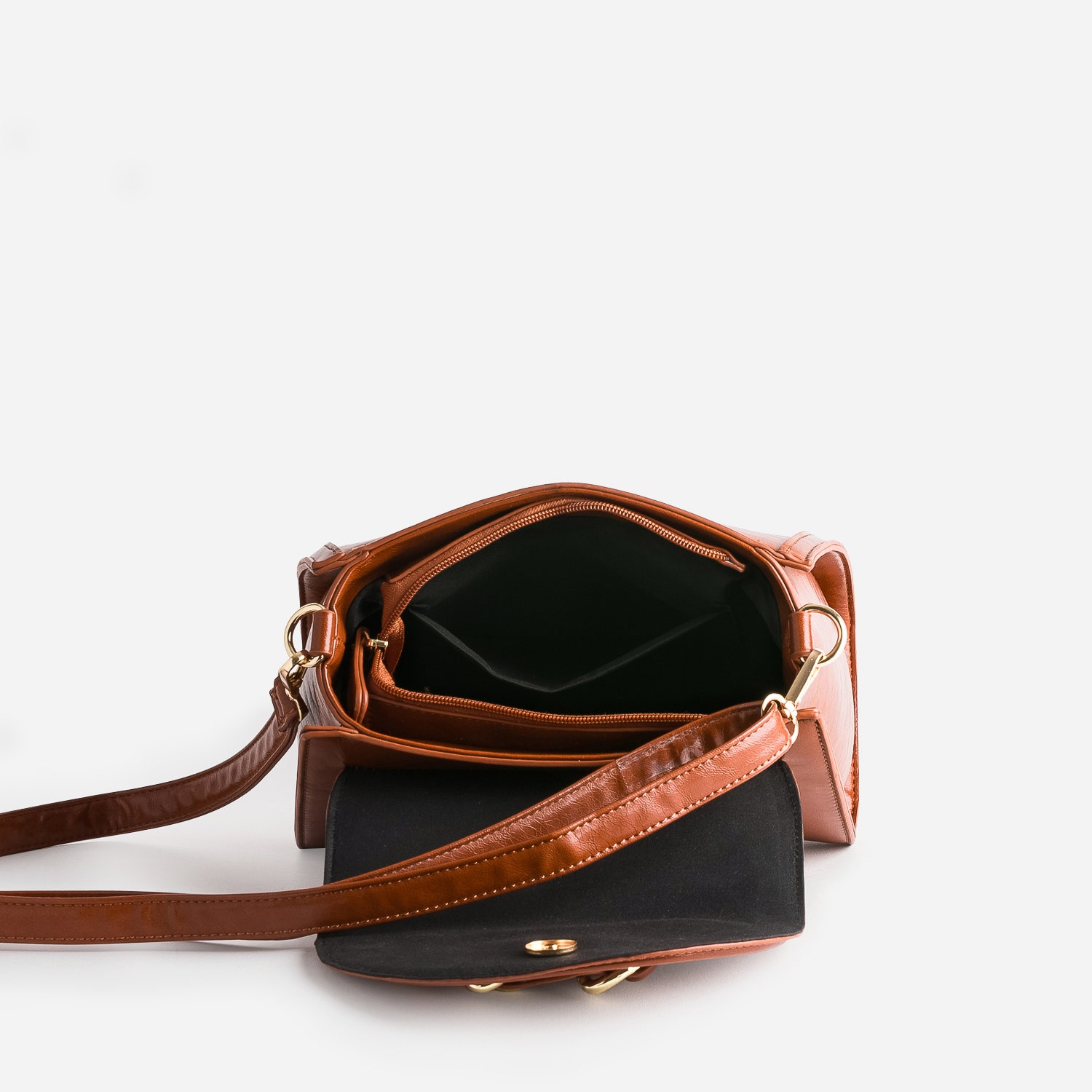 Sac à main cognac avec anneaux