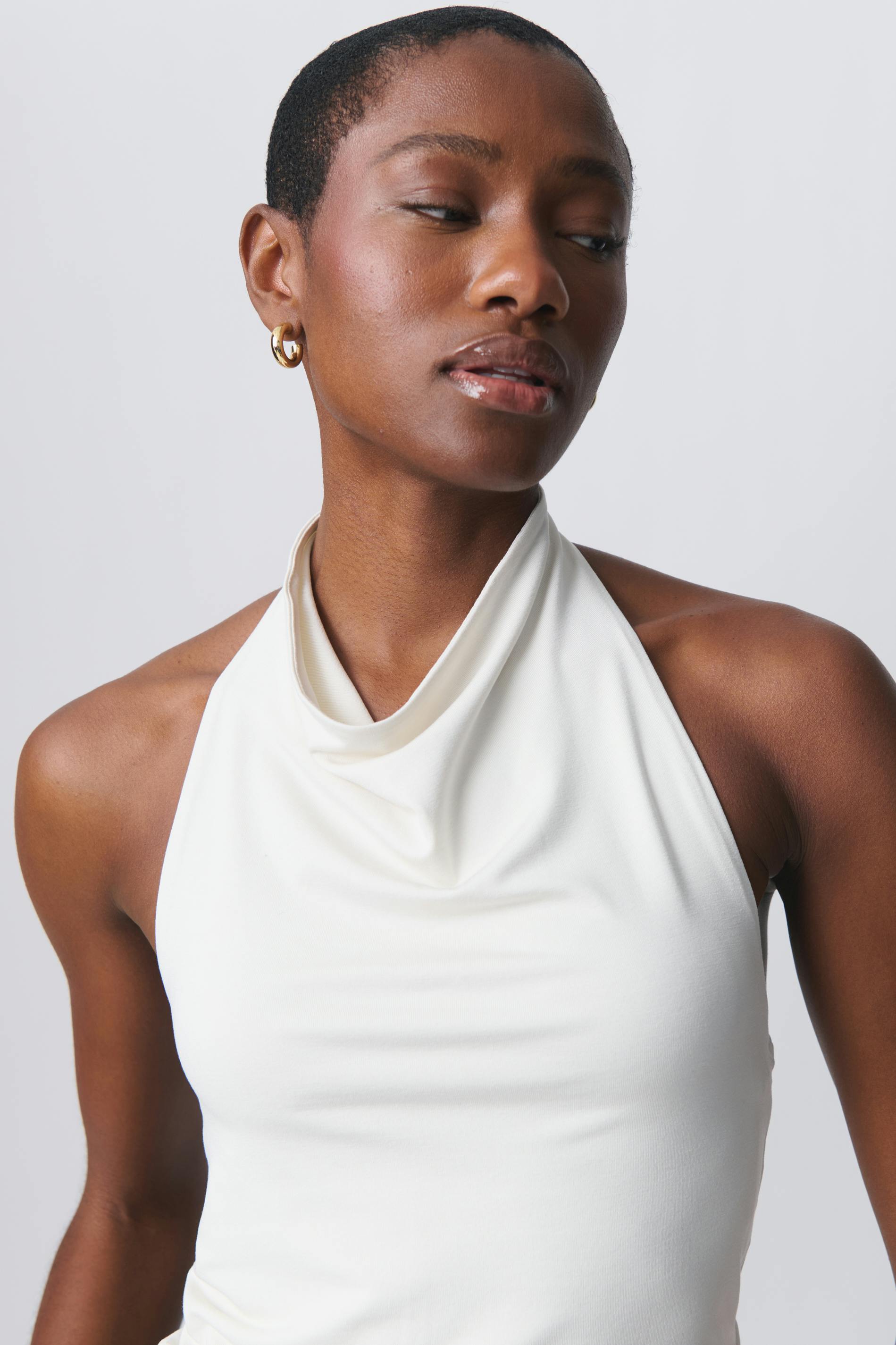 Soft touch halterneck top