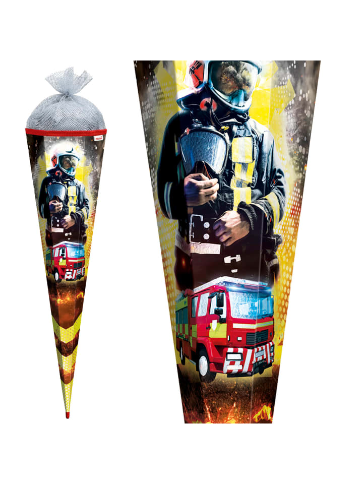 ROTH Schultüte groß Feuerwehrmann 85 cm, Glanzfolie in Rot günstig kaufen onesize