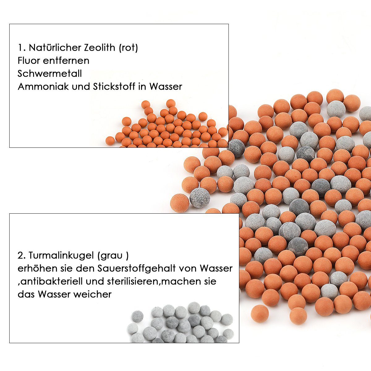 iscooter Handbrause Duschkopf Wassersparend, mit 3 Strahlarten, mit 3-Lagen-Filtration, (Set), mit Öko Ionen Filter Mineralsteinen, Druckerhöhend, Schlauch 1,5M