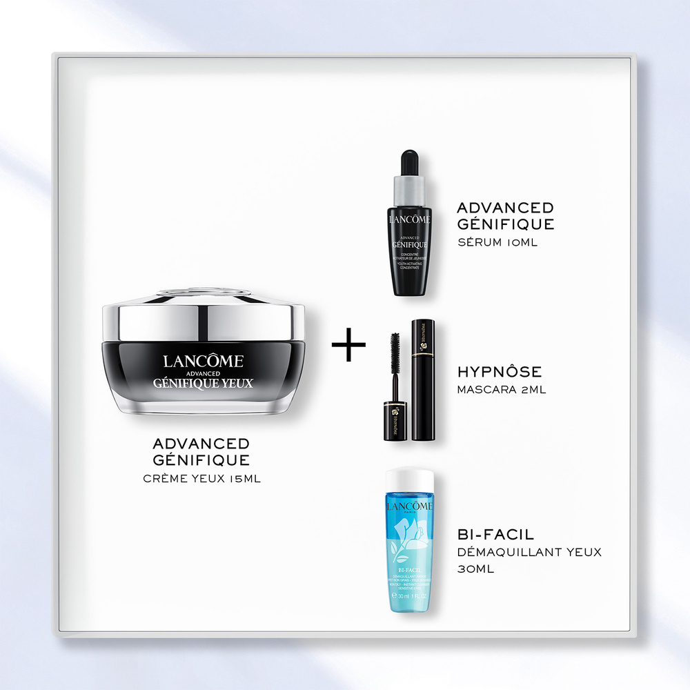 Lancôme Advanced Génifique Coffret Routine Anti-Âge Crème Yeux + Sérum, Mascara & Démaquillant