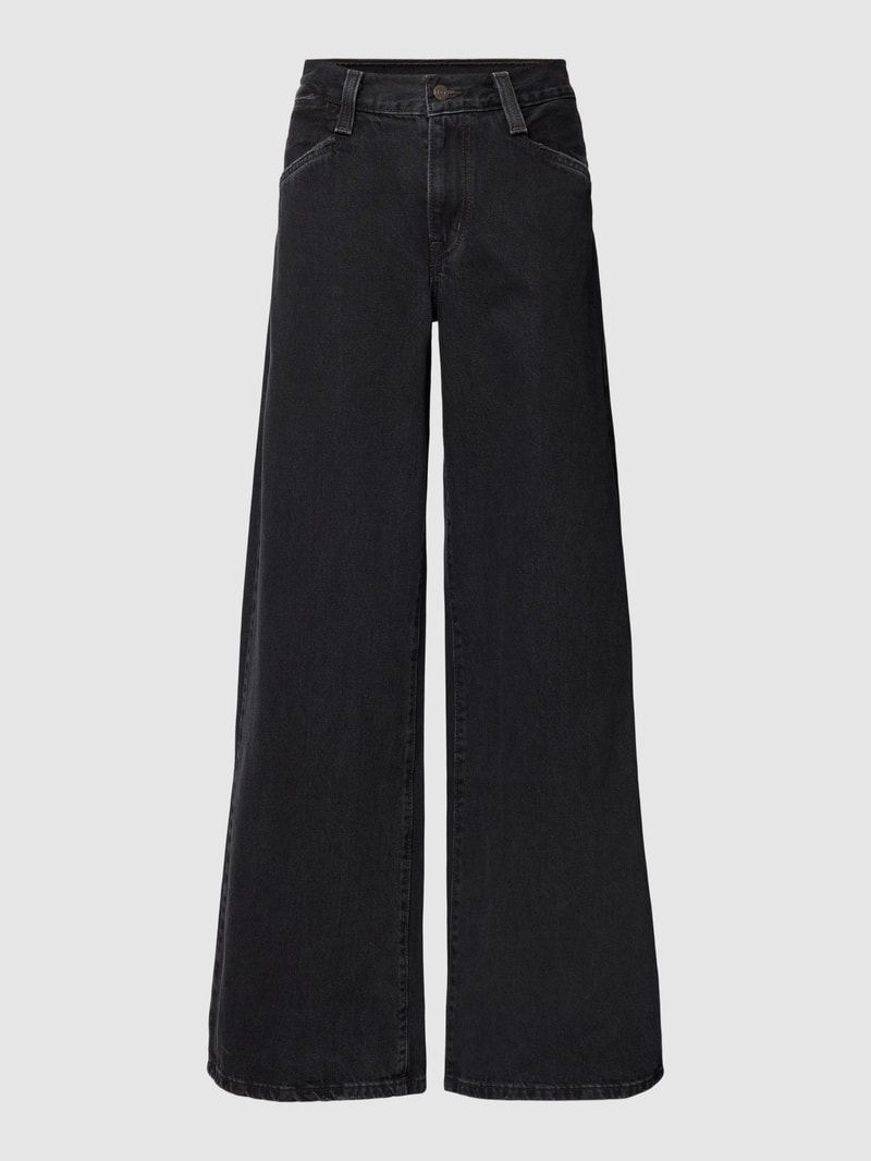 Baggy Jeans mit weitem Bein Modell 'OVER EX' in schwarz