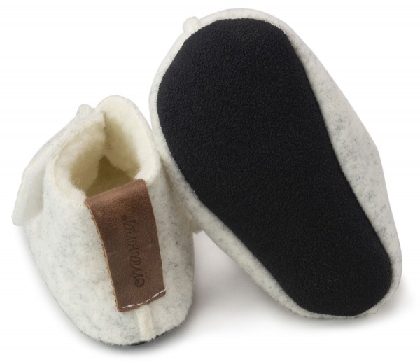 OmaKing ~ Kinder Hausschuh Wollfilz ~ White