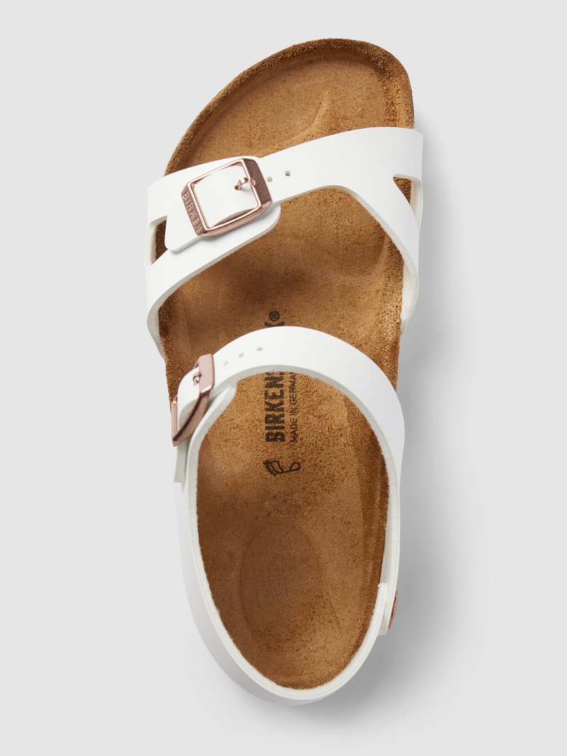 Sandalen mit Dornschließen Modell 'Rio' in weiß