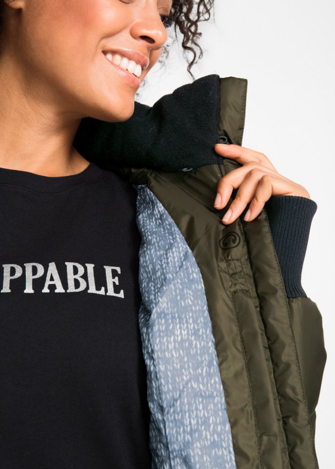 Outdoor-Steppjacke mit bedrucktem Futter