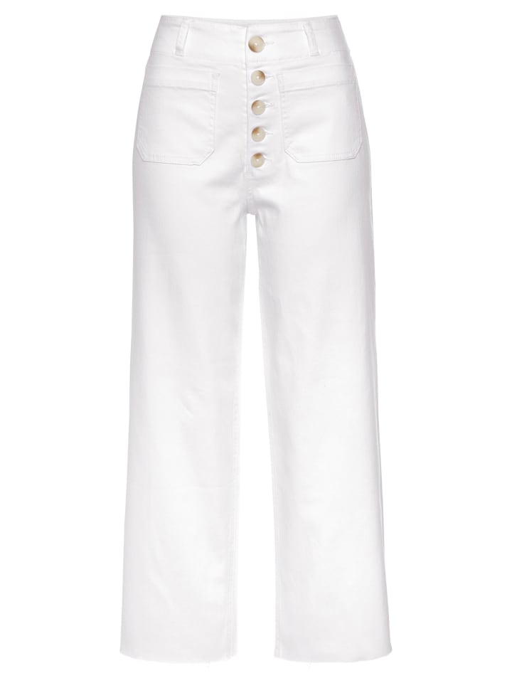 LASCANA Weite Jeans in weiß günstig kaufen
