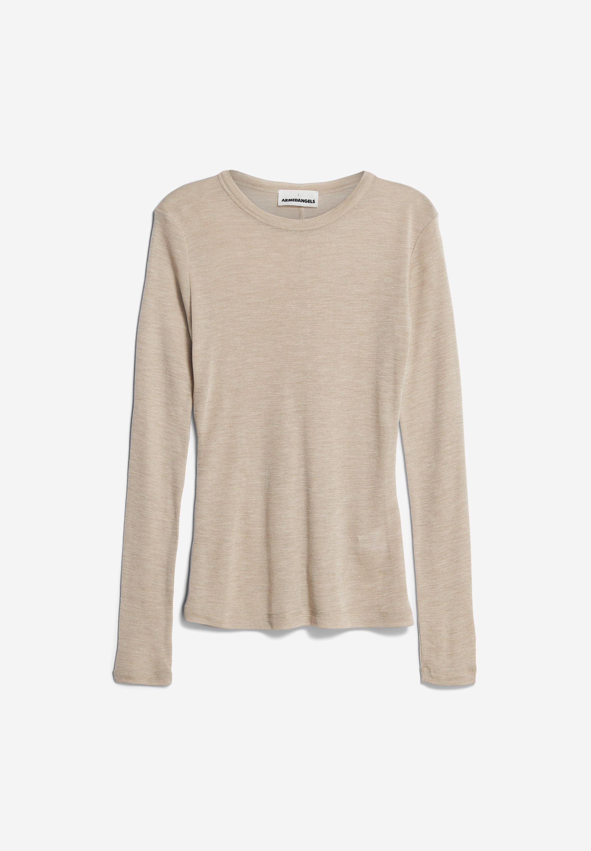 Longsleeve Slim Fit aus TENCEL™ Lyocell-Woll Mix