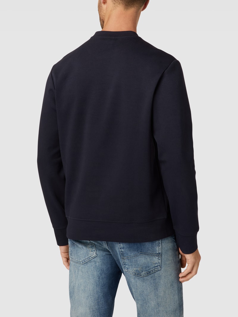 Sweatshirt mit Label-Motiv in marineblau