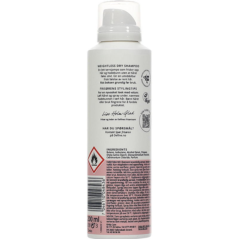 Define Define dry shampoo 200 ml Weightless