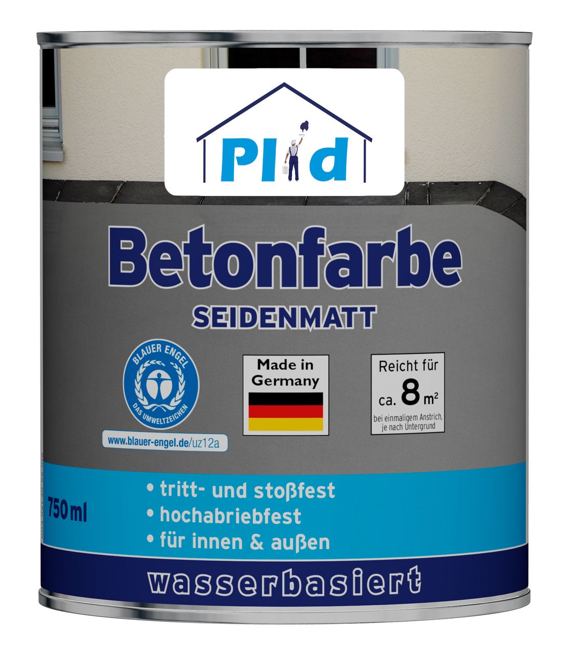 Plid Premium Betonfarbe Bodenbeschichtung Bodenfarbe Sockelfarbe Anthrazitgrau