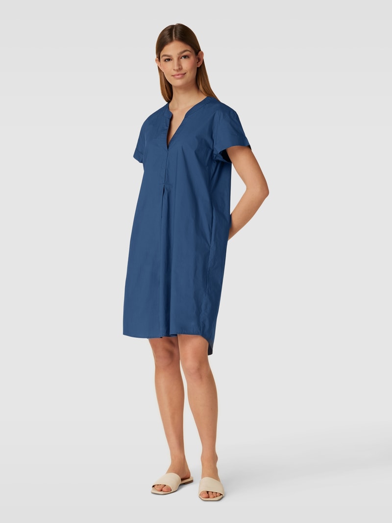 Tunikakleid in Minilänge mit Tunikakragen in blau