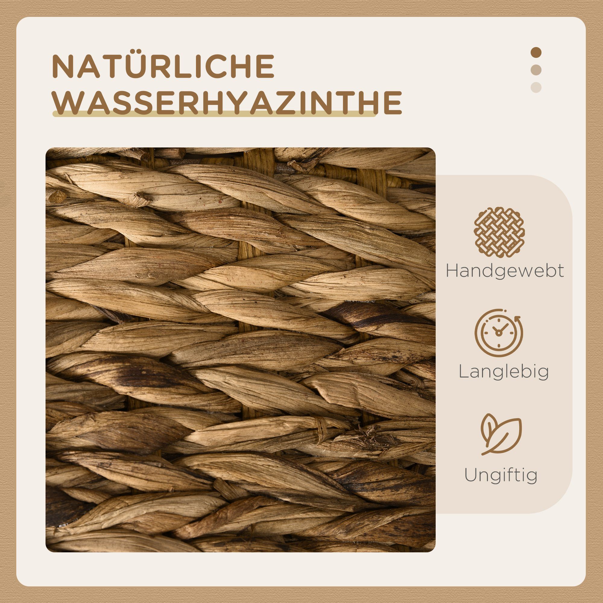 PawHut Kratzbaum Katzenturm Katzentonne mit 3 Höhlen, Wasserhyazinthe, Stahl, Hellbraun, Ø40 x 73H cm