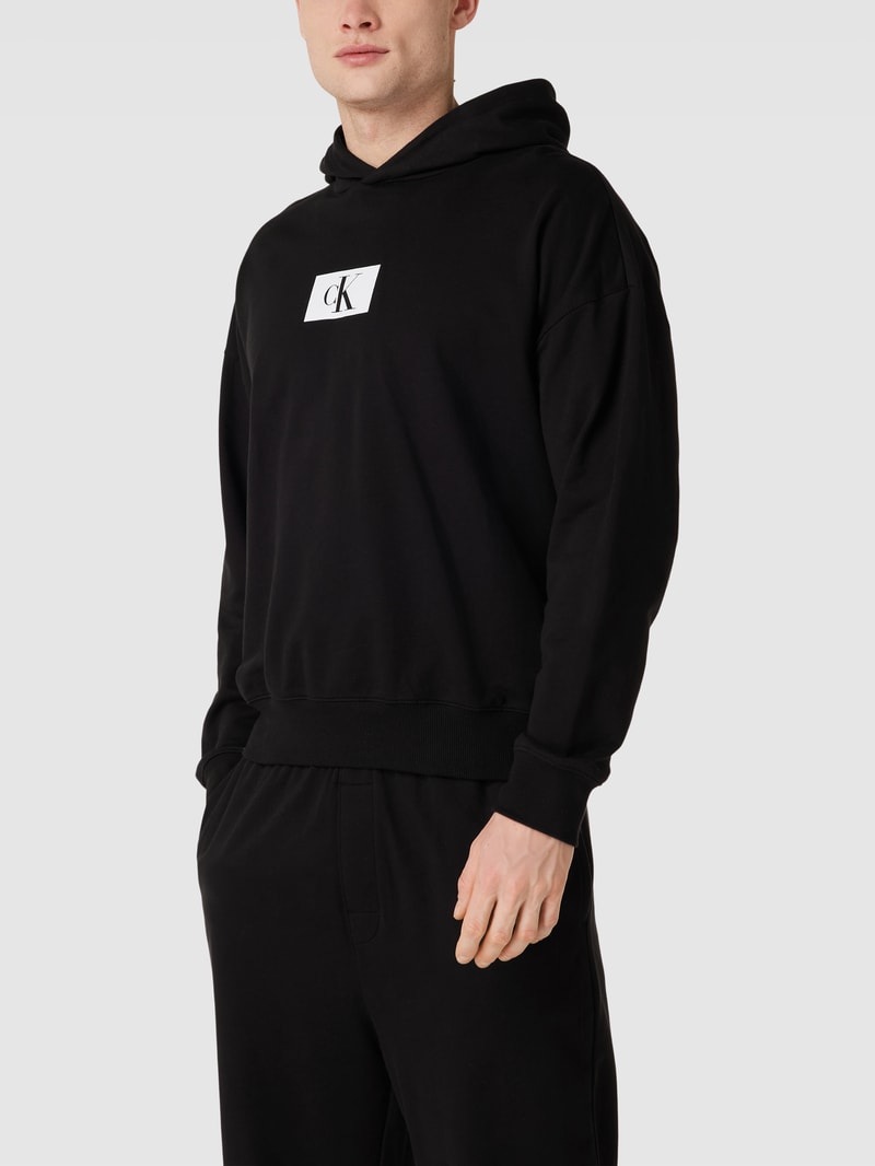 Hoodie mit Logo-Print in schwarz