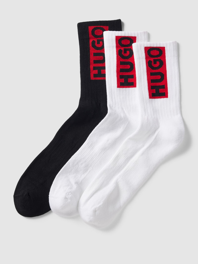 Socken mit Label-Stitching im 3er-Pack in weiß