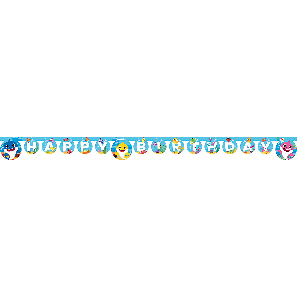 Happy Birthday Girlande Baby Shark, 2 m