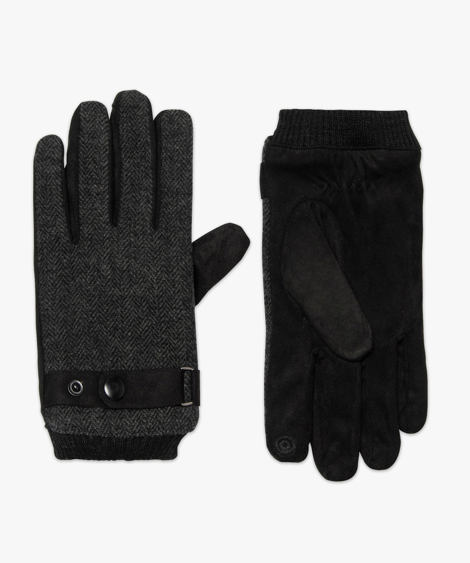 Gants tactiles pour homme à motifs chevrons gris | GEMO