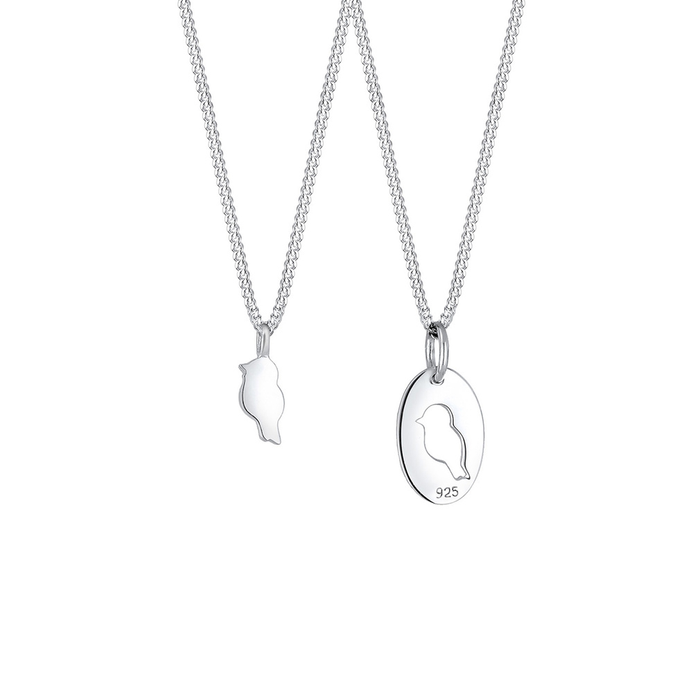 Elli Elli Collier Femme Oiseau Affiliation en Argent Sterling (925/1000) Bijoux
