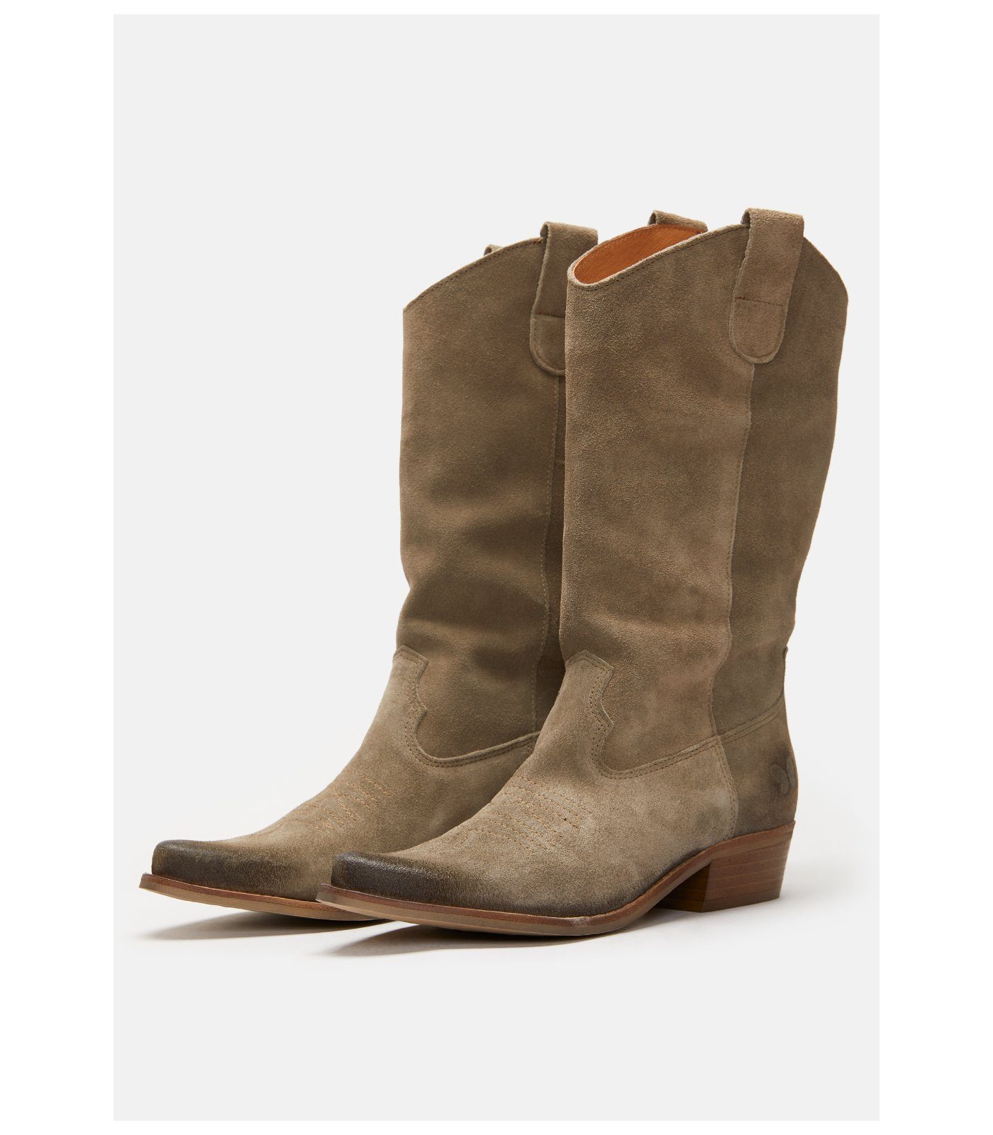 Felmini Stiefelette Leder Cowboy Stiefelette