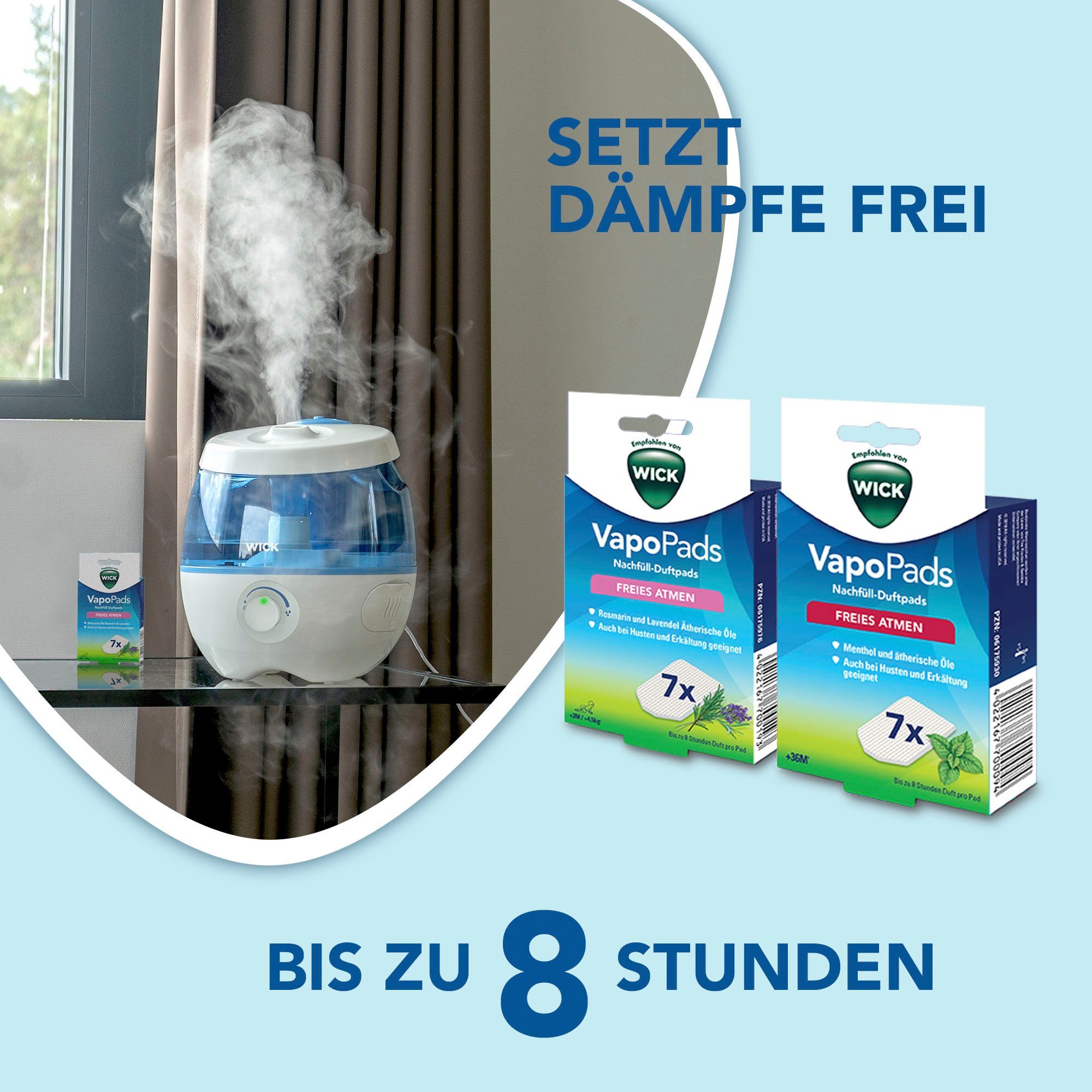 WICK Luftbefeuchter SweetDreams Kaltluft-Luftbefeuchter mit Lichtprojektion - WUL575, 3,8 l Wassertank, Projiziert 3 Motive: Safari, Ozean und Sternenhimmel