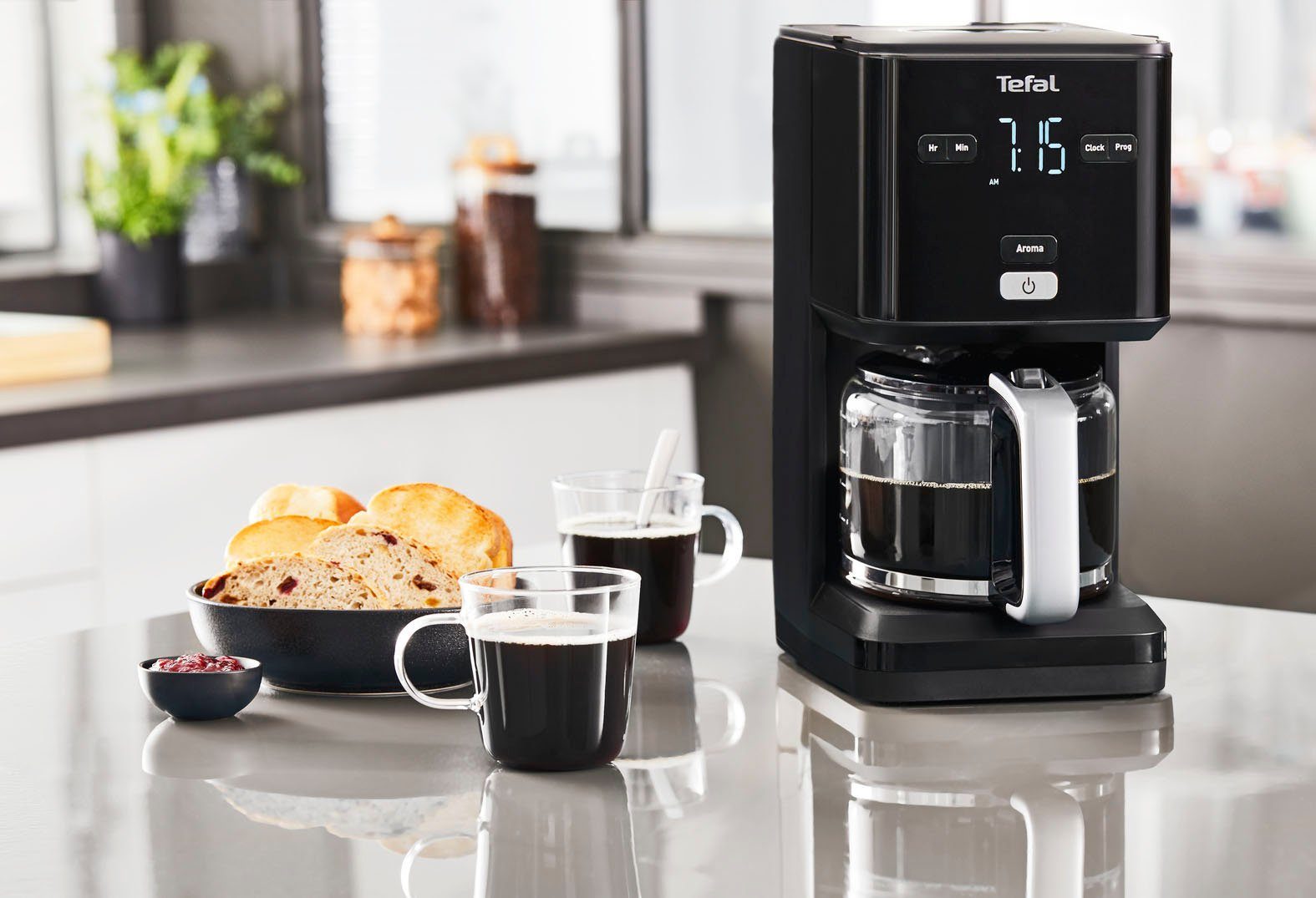 Krups Filterkaffeemaschine KM6008 Smart'n Light, 1,25l Kaffeekanne, 24-Std-Timer, automatische Abschaltung nach 30 Minuten