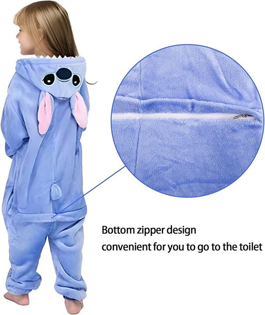 XDeer Schlafoverall Kinder Onesie Jumpsuit,Pyjamas Kigurumi,Tier Schlafoverall Pyjama Kleidung Fleece Overalls Fleece Nachtwäsche