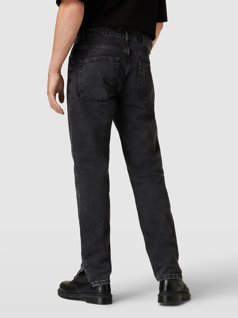 Jeans mit Label-Stitching Modell 'Carpe' in schwarz