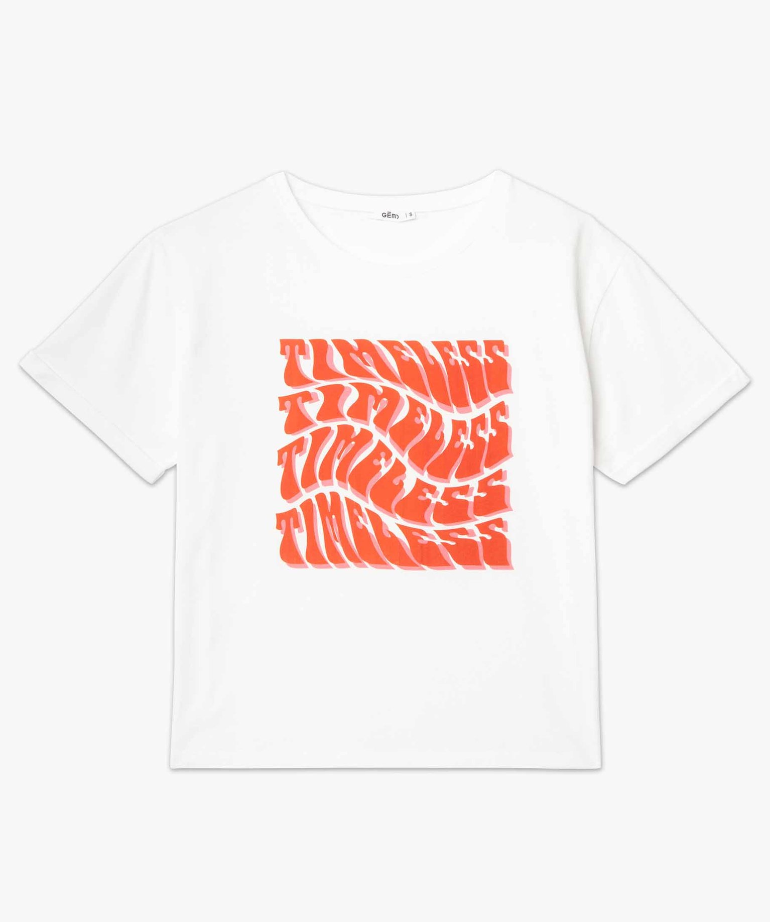 Tee-shirt femme à manches courtes avec inscription vintage blanc | GEMO
