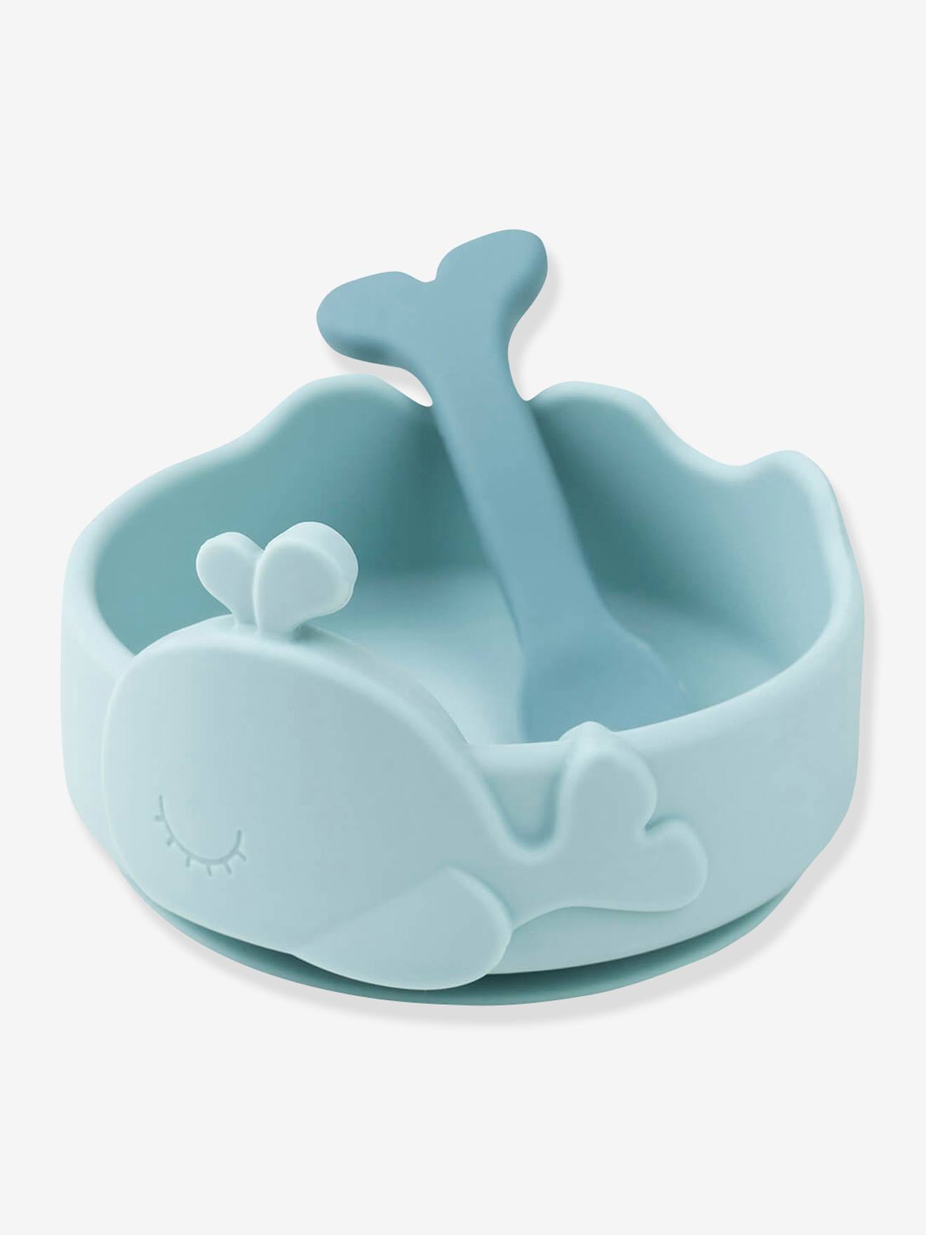 Bol ventouse et cuillère silicone Wally DONE BY DEER rose