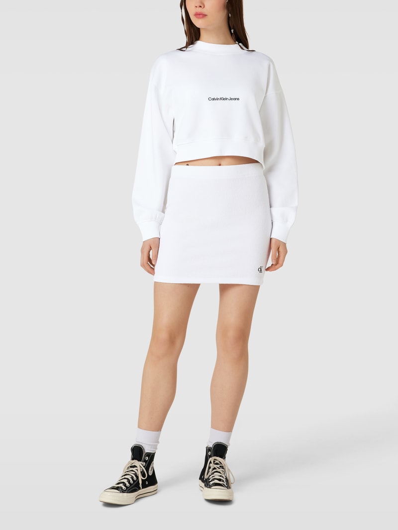 Minirock mit Label-Stitching Modell 'SLUB' in weiß