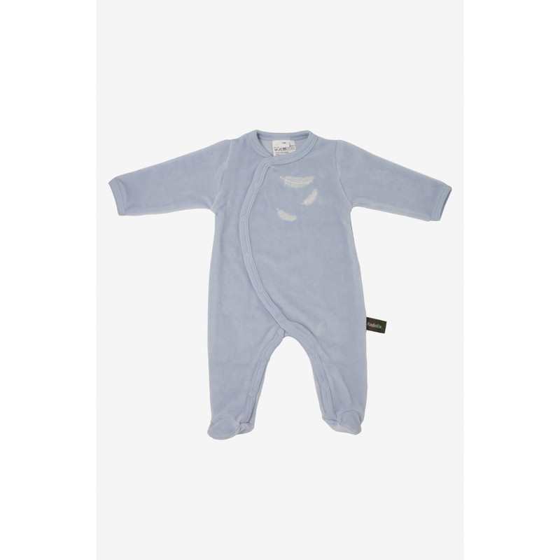 Pyjama bébé en Coton Bio à motifs plumes blanches
