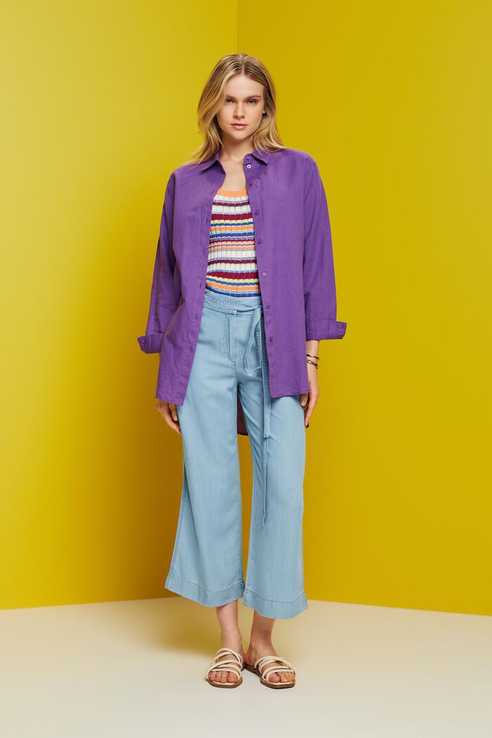 Verkürzte Hose mit weitem Bein, TENCEL™