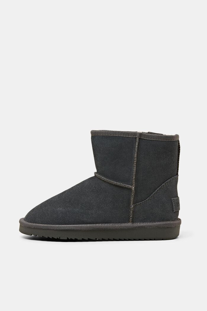 Veloursleder-Boots mit Kunstfellfutter
