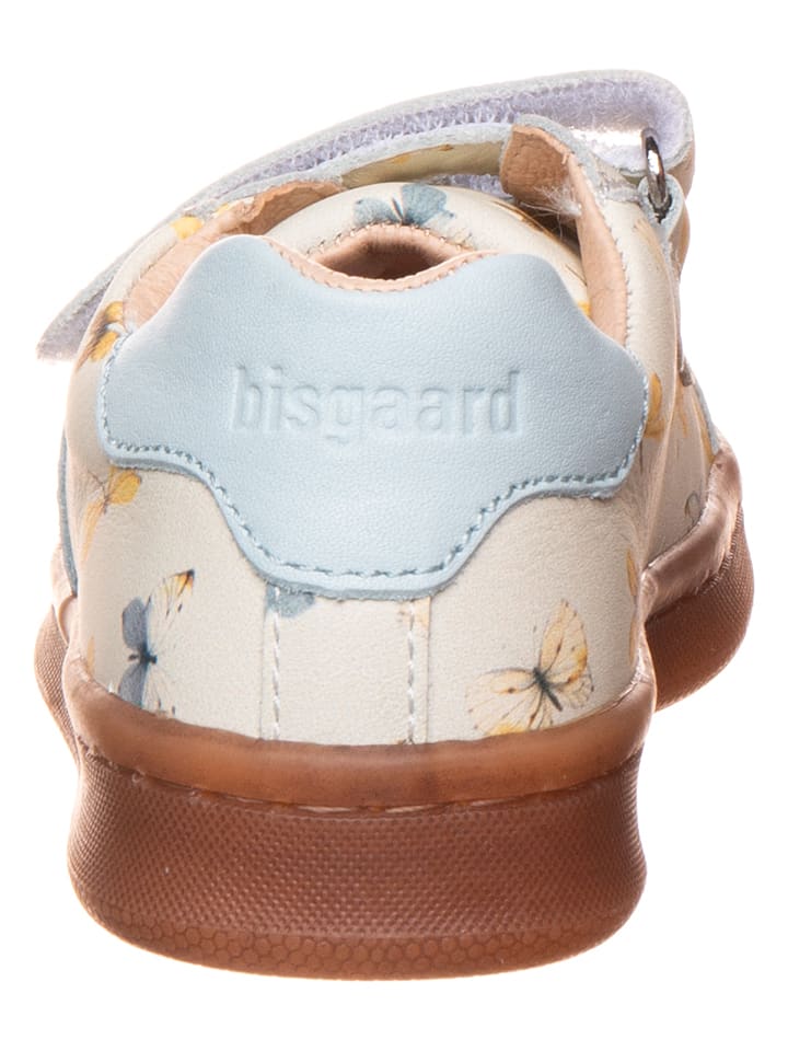 bisgaard Leder-Sneakers in Beige/ Hellblau günstig kaufen