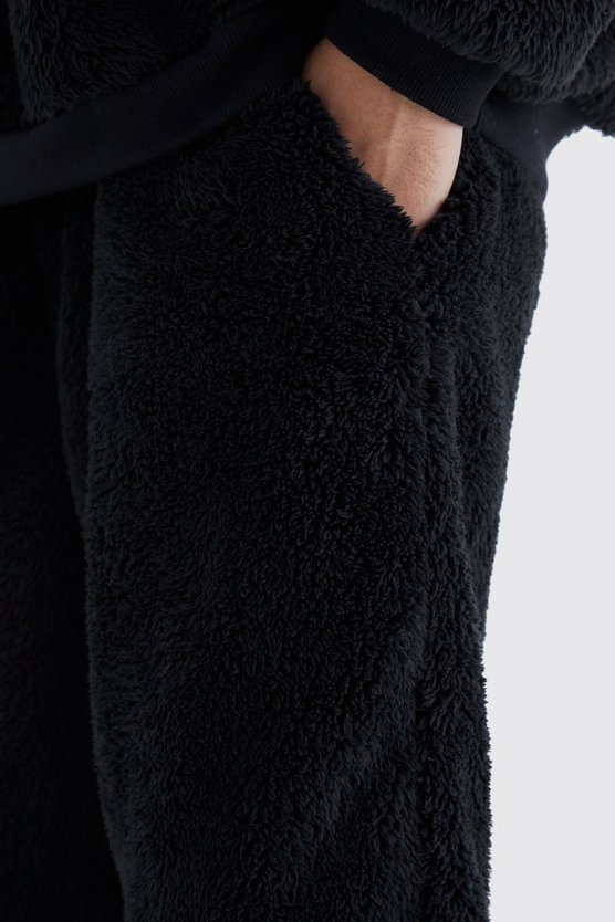 Einfache Oversize Borg-Jogginghose