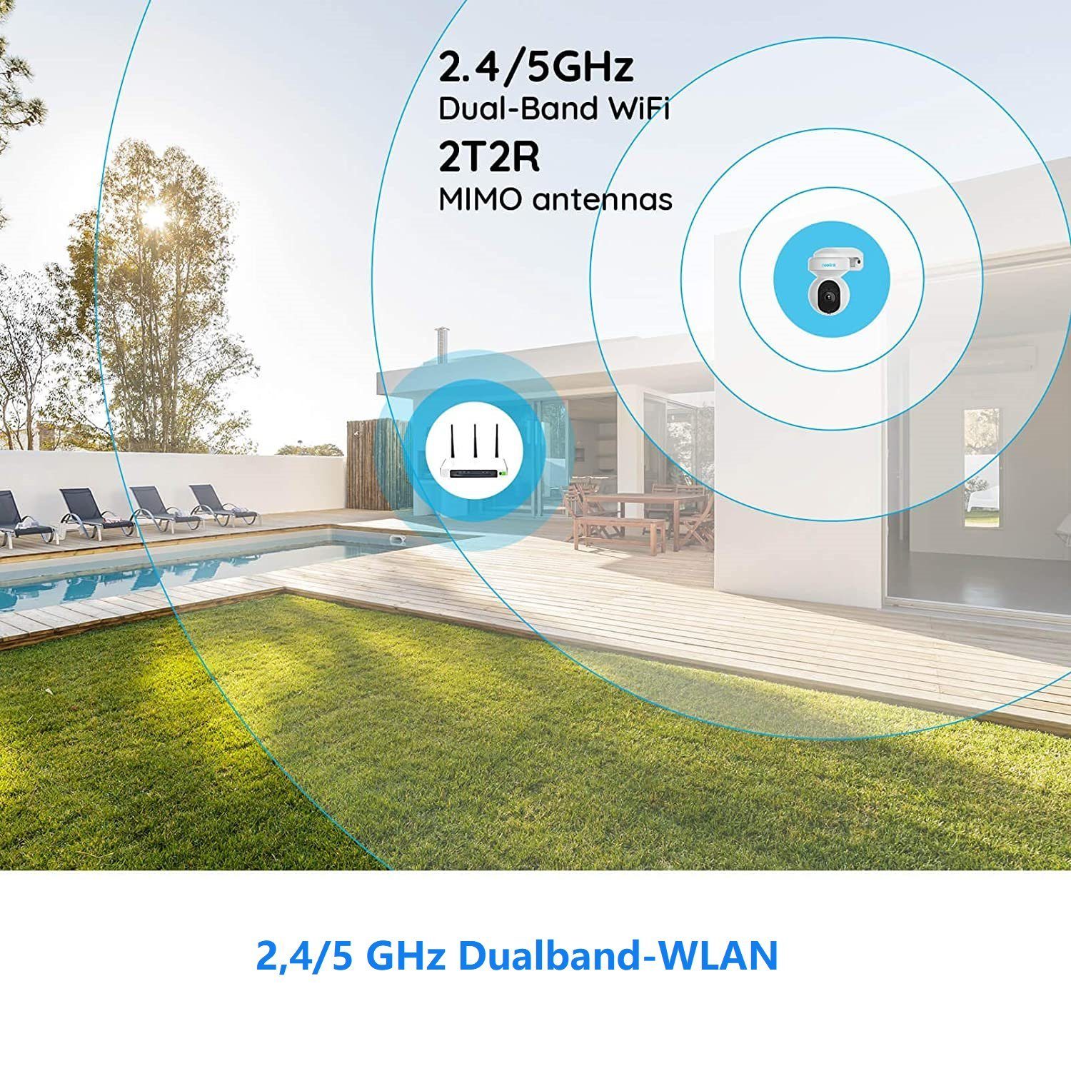 Reolink E1 Outdoor 5MP PTZ 2.4/5G WLAN IP Überwachungskamera (1-tlg., Außenbereich)