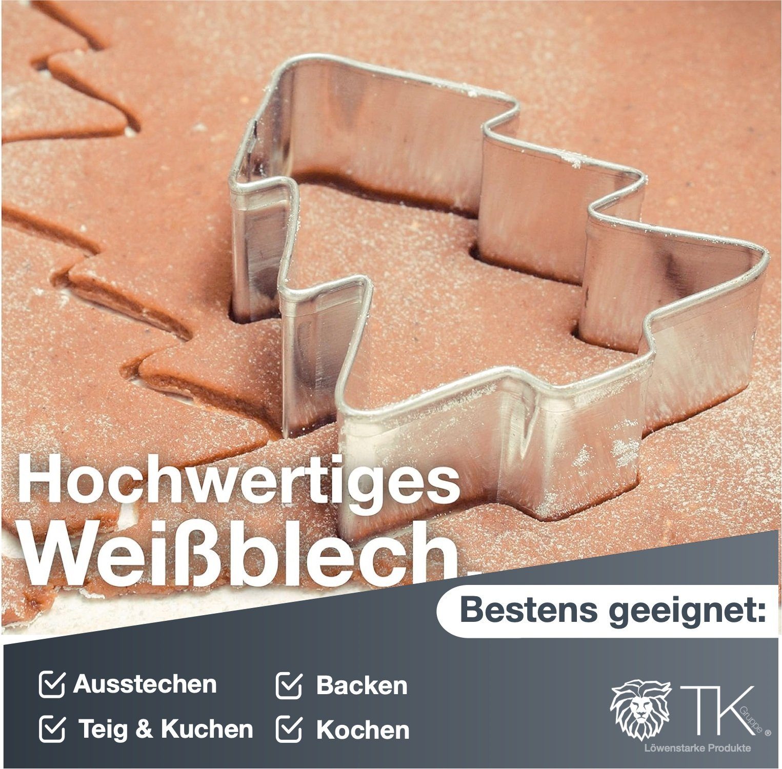 TK Gruppe Ausstechform 20er Ausstechform Set - für Backen Weihnachten & Xmas - Steckform, (20-St)