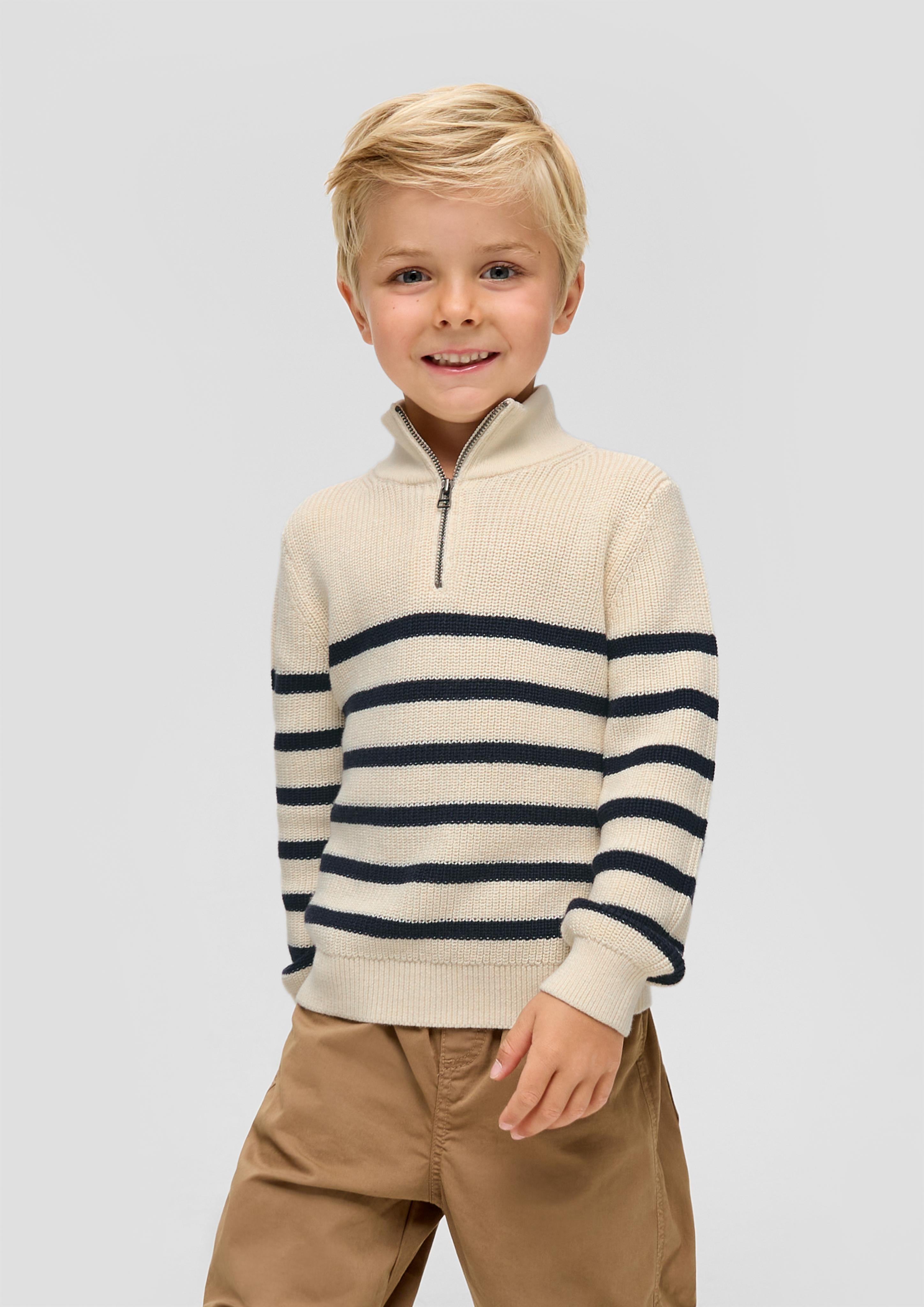 Strickpullover mit Troyer-Kragen  2140599-08G1