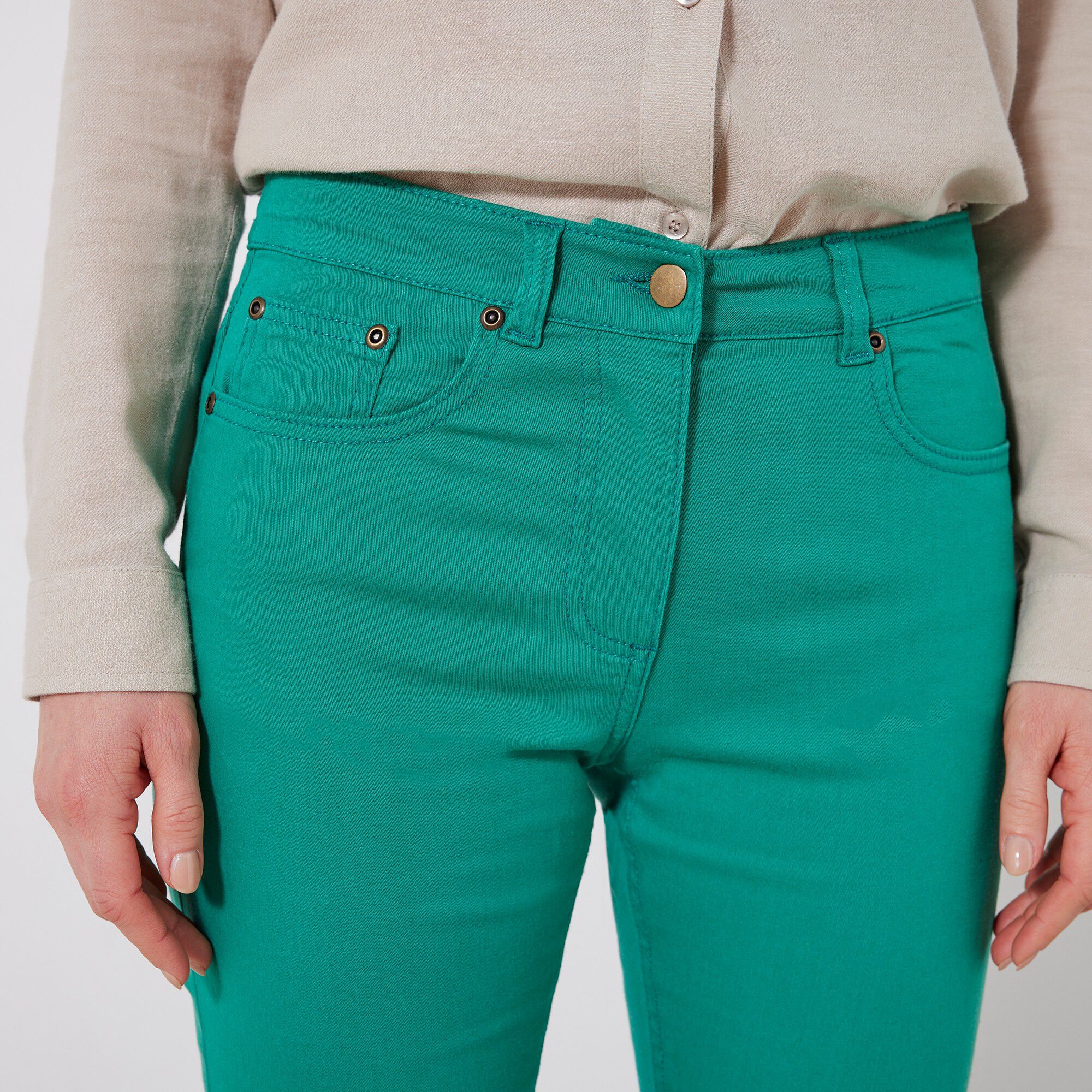 Pantalon droit stretch uni