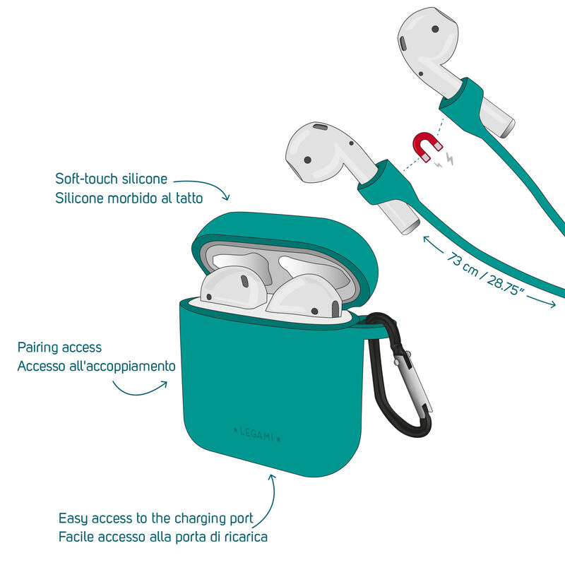 Sada pozostávajúca z puzdra a popruhu na nosenie pre AirPods - Air'n Go